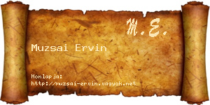 Muzsai Ervin névjegykártya