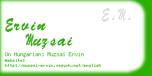 ervin muzsai business card